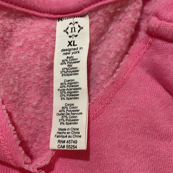 Nanette Lepore Pullover Cotton-Blend Hoodie Pink in size XL - Picture 4 of 5
